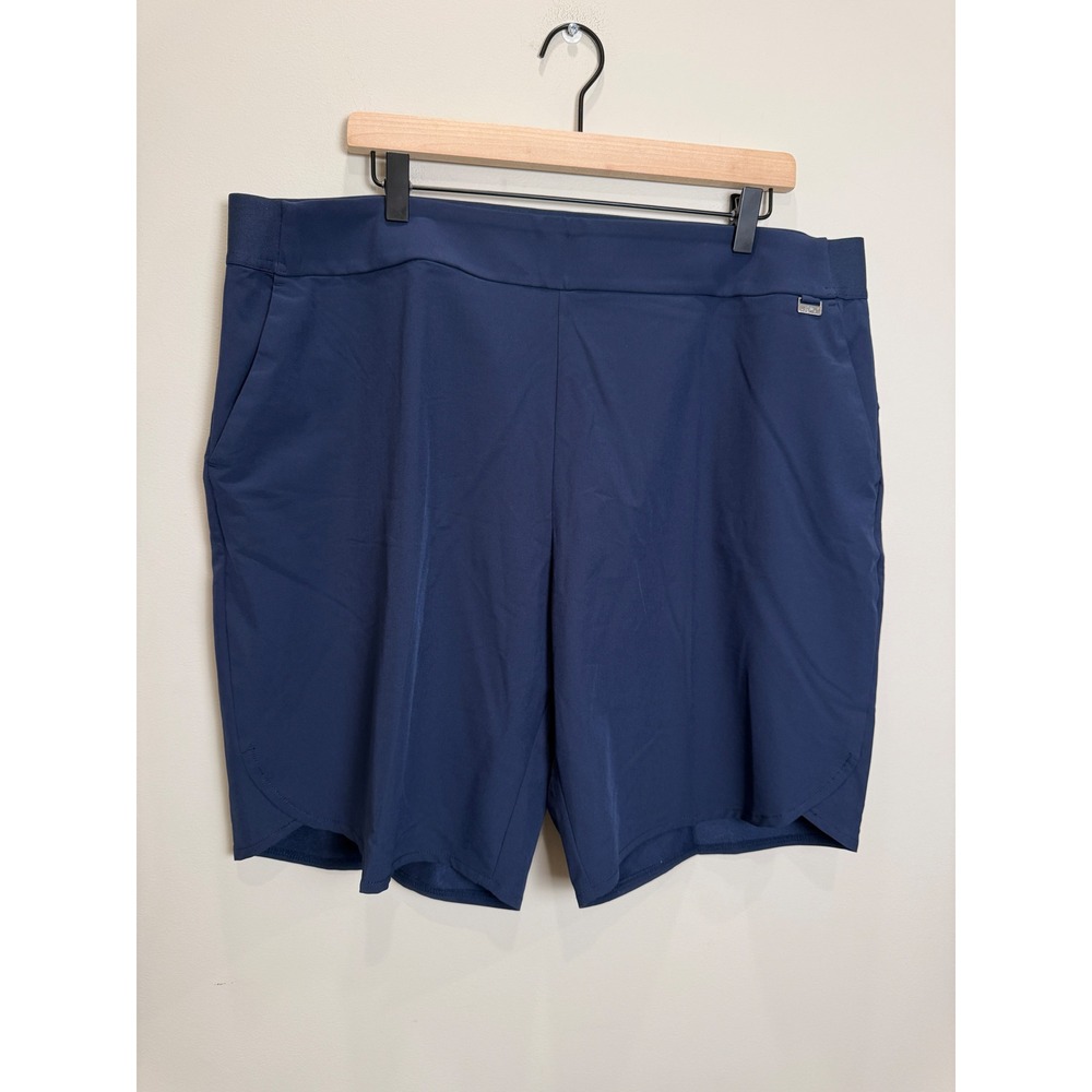 Greg Norman Flat Front Golf Shorts Navy Blue Performance Stretch Classic XXL